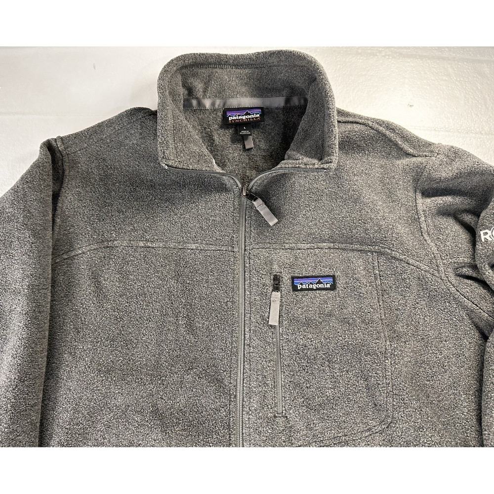 Patagonia Jacket Synchilla Mens L Fleece Nickel Grey Pullover Full Zip ROLLUP - Picture 10 of 16